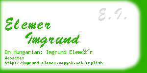 elemer imgrund business card